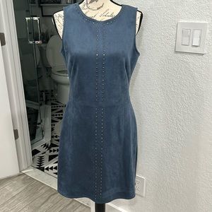 White House Black Studded Vegan Suede Sheath Dress!!